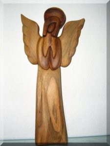 Statuette, Engel mit Heiligenschein II. im. 25 cm