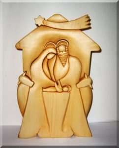 Bethlehem Krippe aus Holz. Statuette