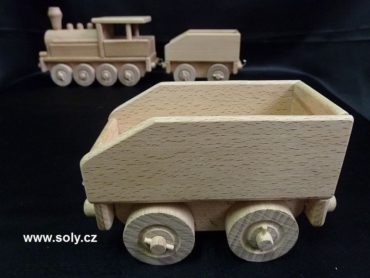 Holzwagen für Spielzeuglokomotive, Zug