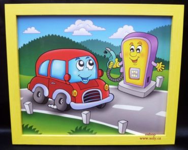 Tankstelle Spielzeugauto, Tankstelle Kinderbilder an der Wand
