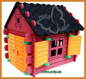 Blockhaus, Häuschen Spielzeugset sicher, tschechische Produktion