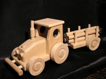 Traktor mit Abstellgleis, Kinderspielzeug, Holzgeschenken Holzgeschenke für Schubkarrenfahrer, Holzspielzeug
