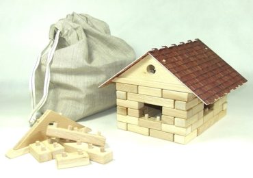 Holzbausteine ​​- Haus aus Holzklötzen Holzspielzeug mit Spielzeugauto-Kit Holzspielzeug mit Spielzeugauto-Kit Holzspielzeug