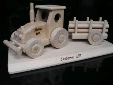Traktor Holzgeschenke für Fahrer Schubkarren, Holzspielzeug