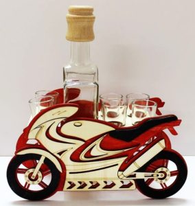 Geschenk Motorrad Alkoholflasche Geschenk, Flasche, Alkoholglas