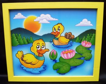 Enten, Entlein Baby gemalte Bilder für Kinderzimmer Teich, See